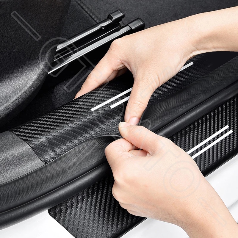 GTIOATO 4 Chiếc Sợi Carbon Dán Xe Dán Cửa ô Tô DáN ChốNg XưỚC Ô Tô Bảo Vệ Cửa ô Tô Phụ KiệN Xe HơI Cho Chevrolet Spark Cruze Orlando Captiva Trax Aveo Colorado Vivant Traiblazer Silverado