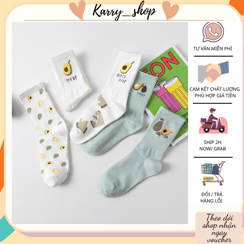 vớ cao cổ hoạ tiết đáng yêu xinh xăn vải cotton co giãn phù hợp vs nhiều trang phục