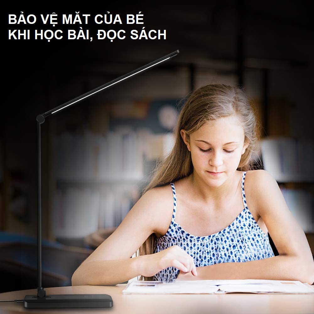 Đèn Bàn Học Đọc Sách, Làm Việc (Học Sinh, Sinh Viên, Văn Phòng) LED Chống Cận, Cảm Ứng Nhôm Cao Cấp eLights TD-621