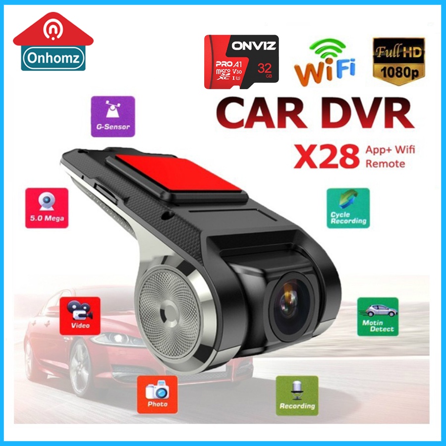 Camera hành trình Ô TÔ U2 | V2 Có WIFI DVR FHD 1080P Cao cấp, góc rộng siêu nét - Chuyên dụng cho xe hơi - BH 12 Tháng