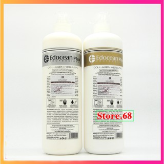 Cặp dầu gội xả COLLAGEN KERATIN EDOCEAN PLUS 1000ml x2