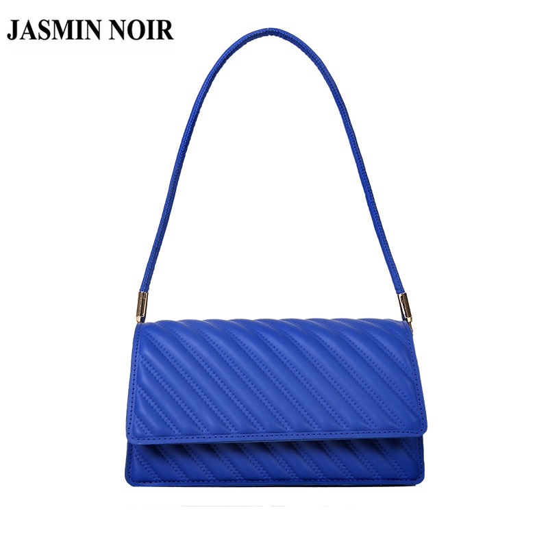 Túi Đeo JASMIN NOIR Vai Nắp Gập Họa Tiết Kẻ Sọc Đơn Giản Thời Trang Cho Nữ