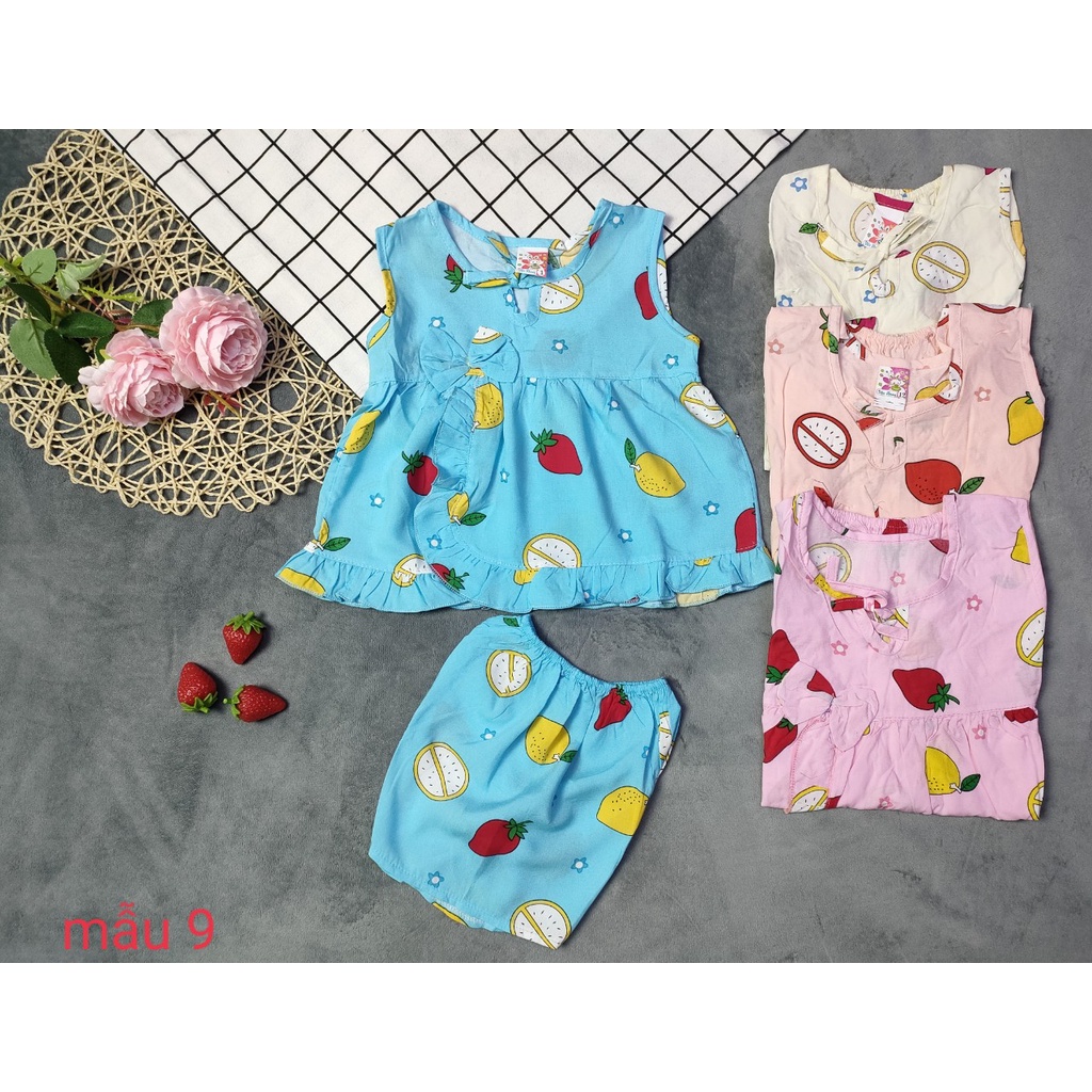 Combo 3 Bộ Tole Sát Nách Phối Nơ Bé Gái
