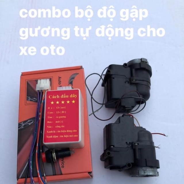 Combo trọn bộ motor gập gương cho xe oto chưa có gập gương