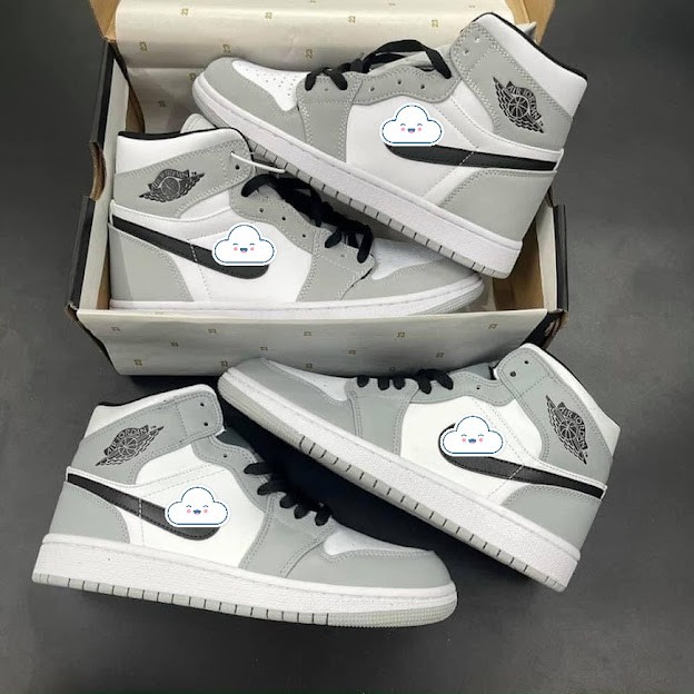 Giày Thể Thao Jordan Nam Nữ Màu Xám Cao Cổ, Giày Sneaker JD1 Hàng Đẹp Full Box Bill 🎁