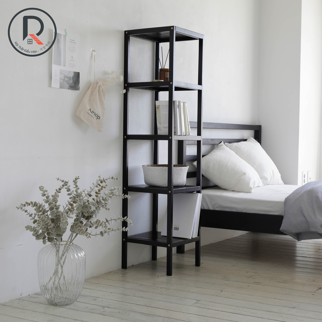 KỆ VUÔNG 5 TẦNG MÀU ĐEN XUẤT KHẨU HÀN QUỐC - SHELF 5F BLACK - NỘI THẤT KIỂU HÀN - 가장자리