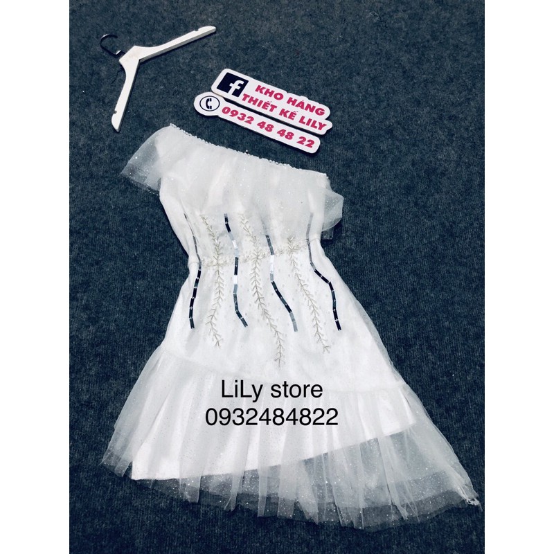 đầm body lệch vai đính đá ( ảnh và video thật 10000%)