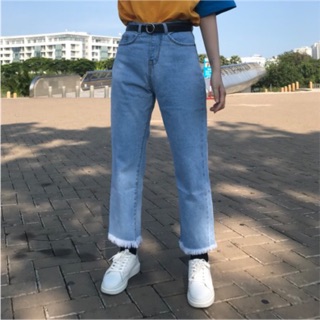 Quần ERRORIST jeans xanh ống suông