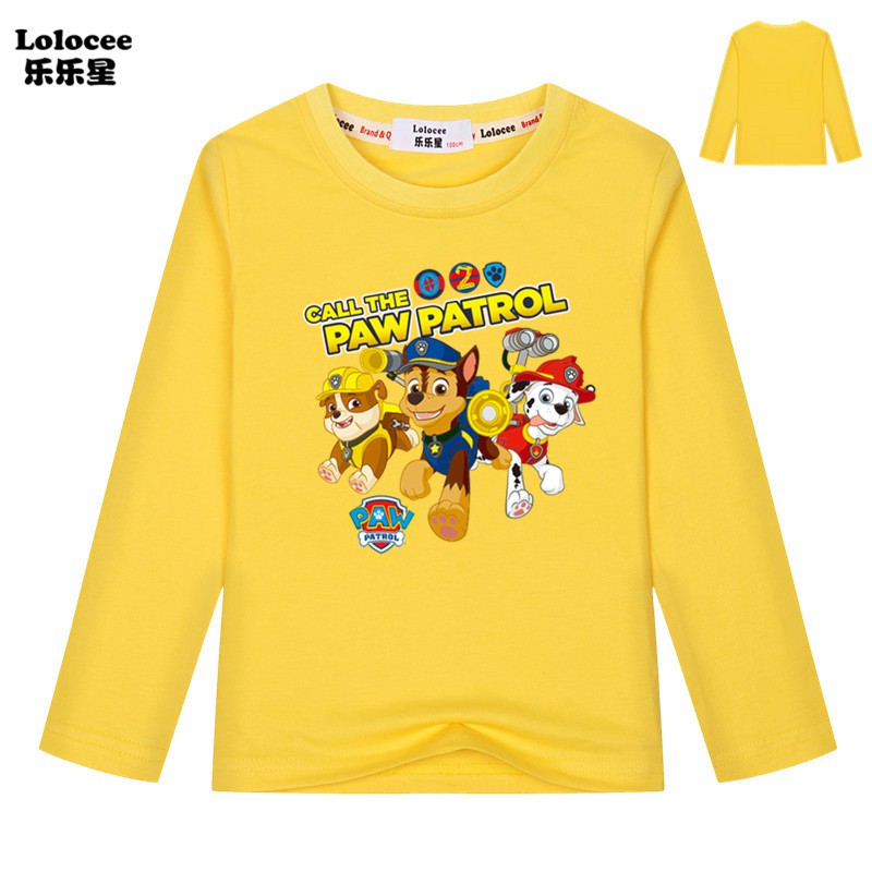 MARSHALL PAW PATROL Áo Thun Tay Dài Hình Cún Con 3t-14t Đáng Yêu Cho Bé Trai