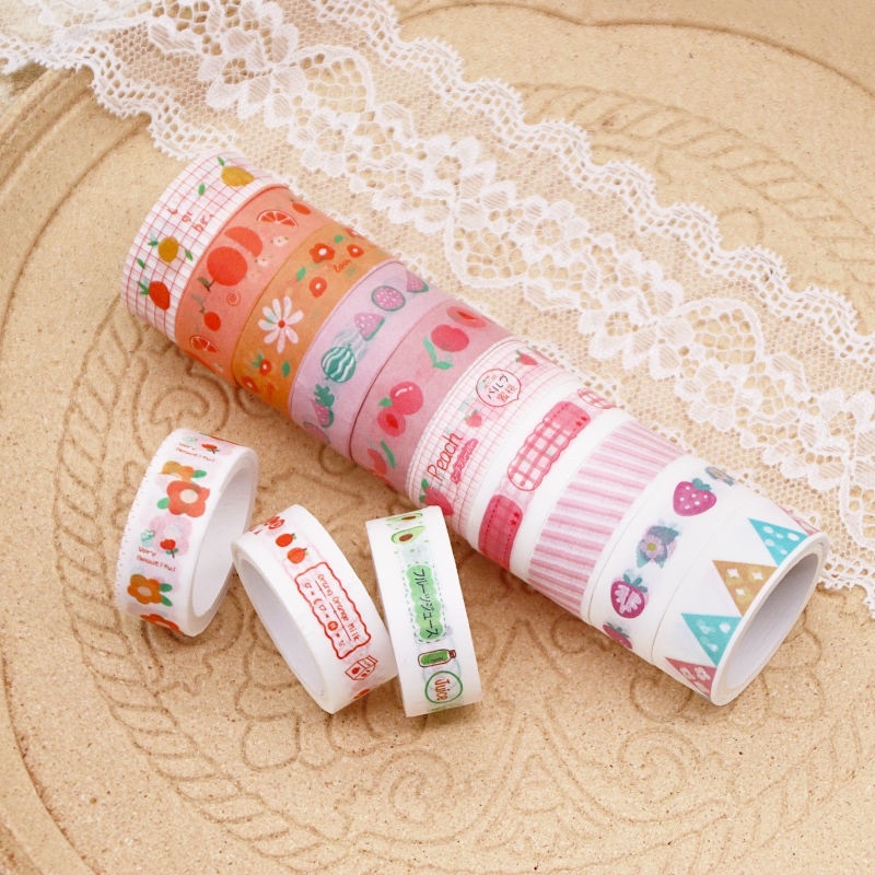 Cuộn băng keo trang trí hoạ tiết dễ thương - Washi tape xinh xắn