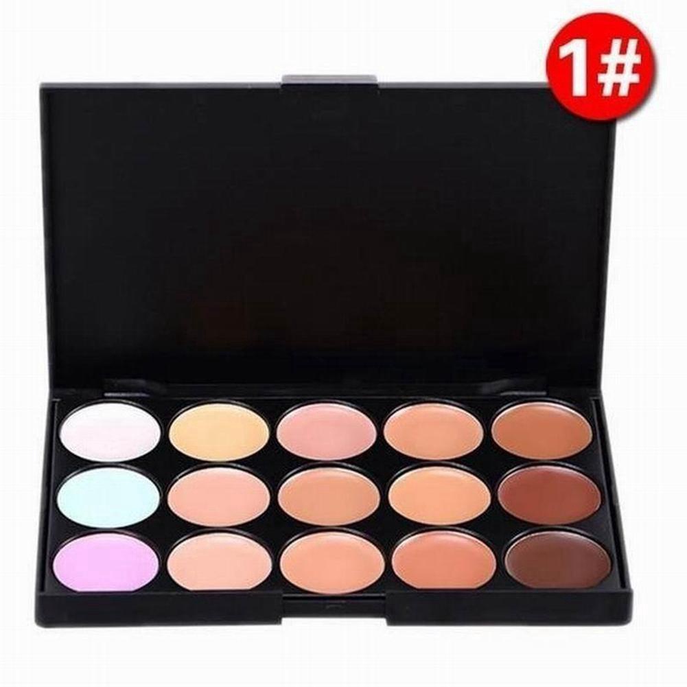 Bảng kem che khuyết điểm 15 màu cỡ nhỏ tiện lợi dễ mang theo dành cho trang điểm