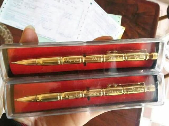 Bút bi vỏ đạn k54 5 đốt khắc Laser