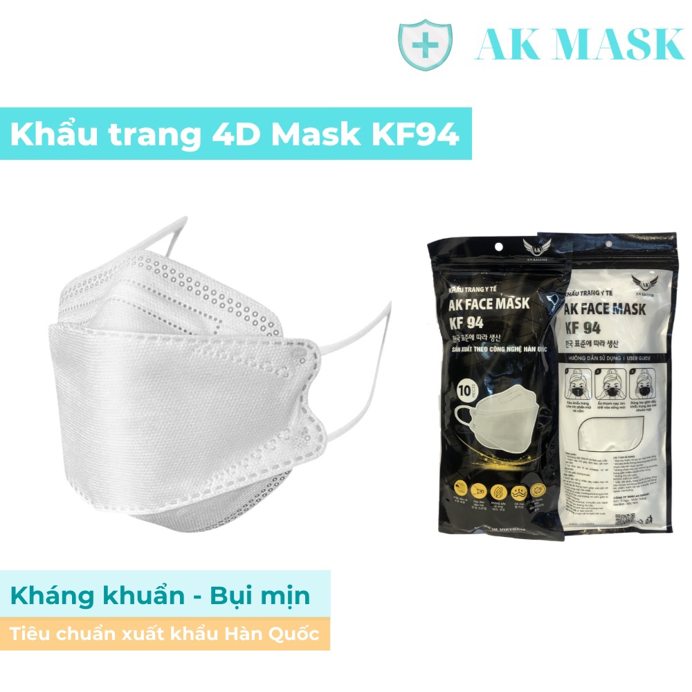 Khẩu trang HM Mask 4 lớp KF94 cao cấp túi zip 10 chiếc