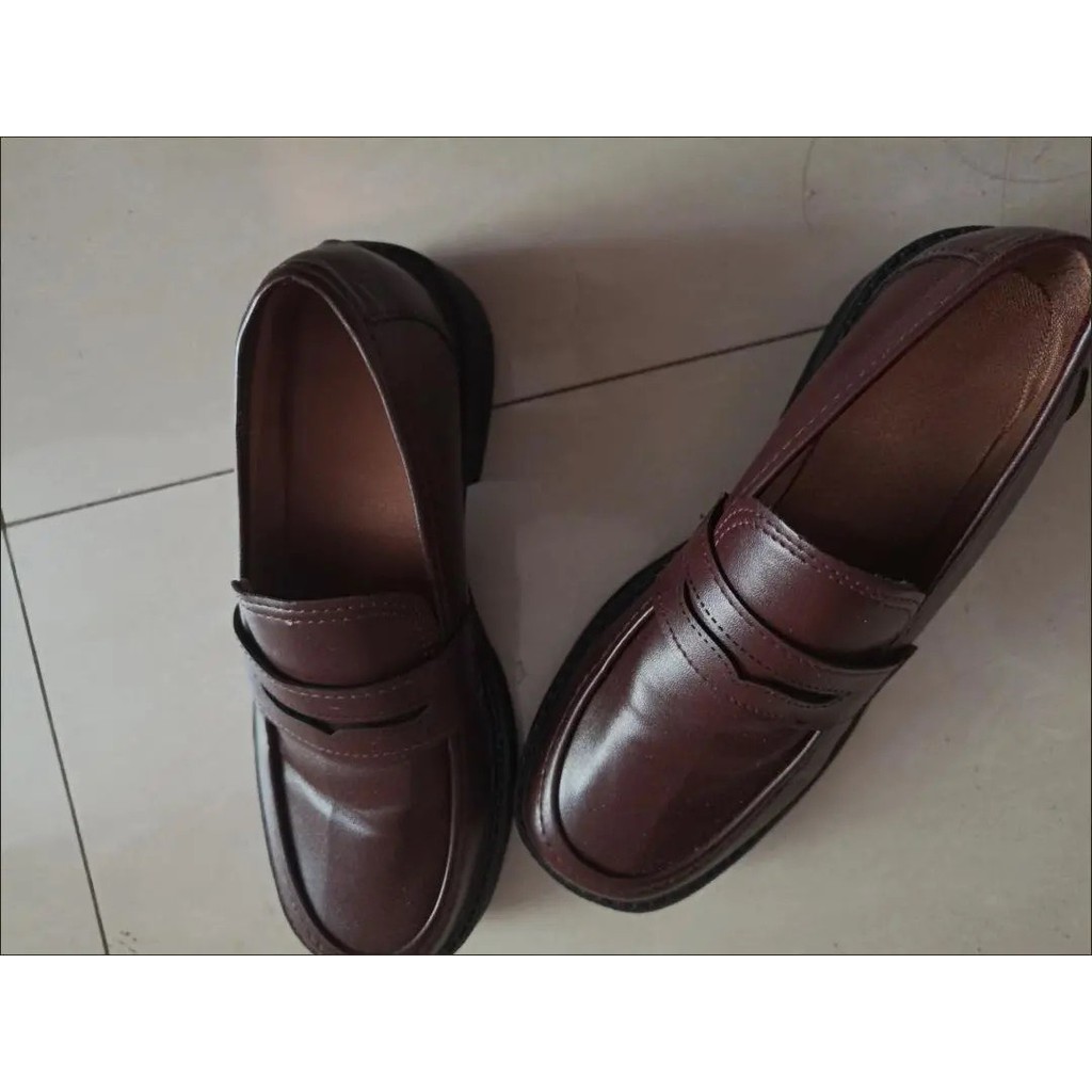 Giày da nữ, giày lười nữ loafer oxford da nữ đế 4cm Lolita Ulzzang- Có ảnh thật