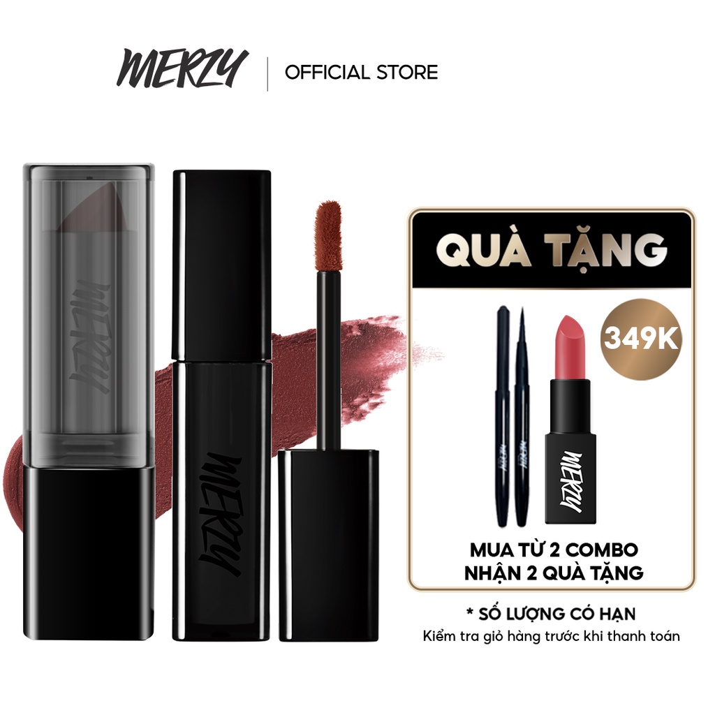 Combo Son Kem Lì Merzy Noir Velvet Tint 4g + Son Thỏi Lì Merzy Noir Lipstick 3.3g