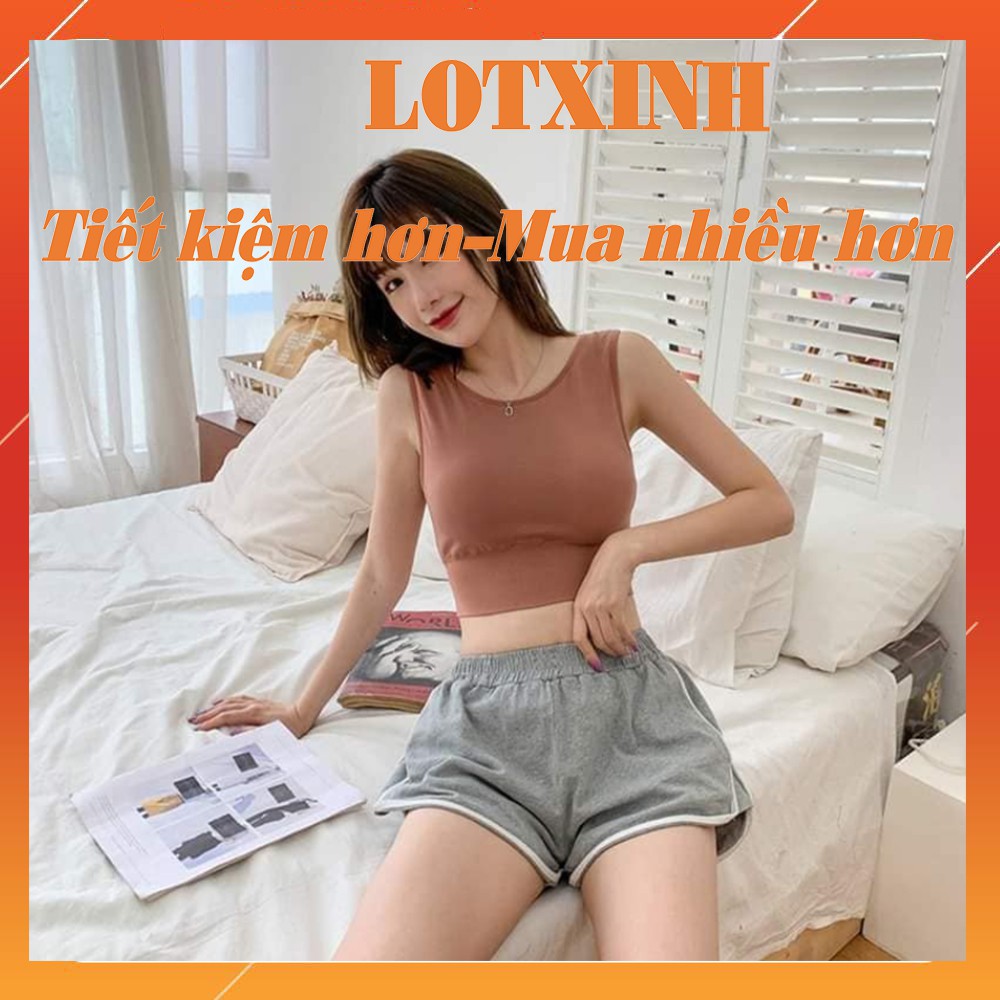 Áo croptop nữ ba lỗ thể thao đệm mỏng Áo croptop ôm eo body cá tính LOTXINH | WebRaoVat - webraovat.net.vn