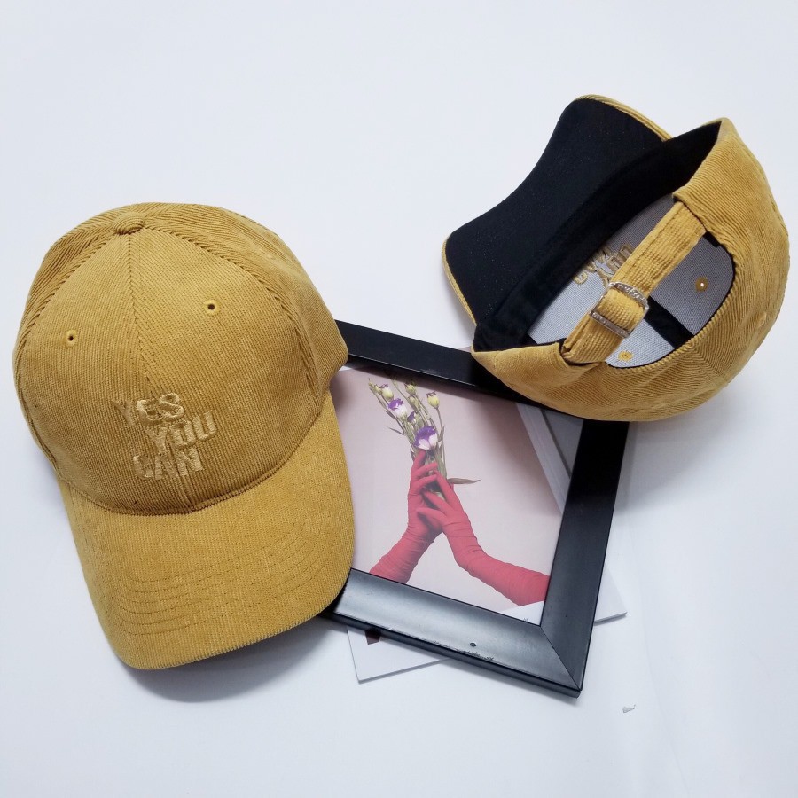 Mũ Lưỡi Trai Thêu Yes You Can Nhung Tăm Xịn Xò