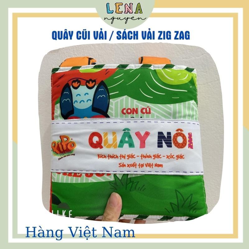 Quây cũi vải đen trắng 𝑭𝑹𝑬𝑬𝑺𝑯𝑰𝑷 Sách vải zig zag cho bé sơ sinh