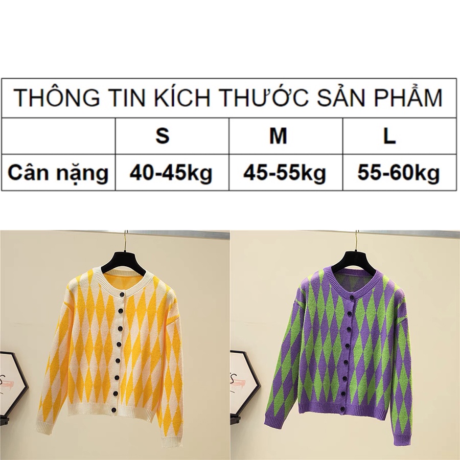 Áo khoác cardigan ô quả trám Shop Haul - AC-G06