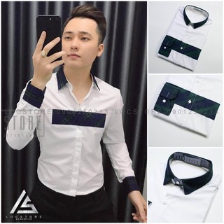 Áo Sơ Mi Nam GC Xanh Ngang Ngực