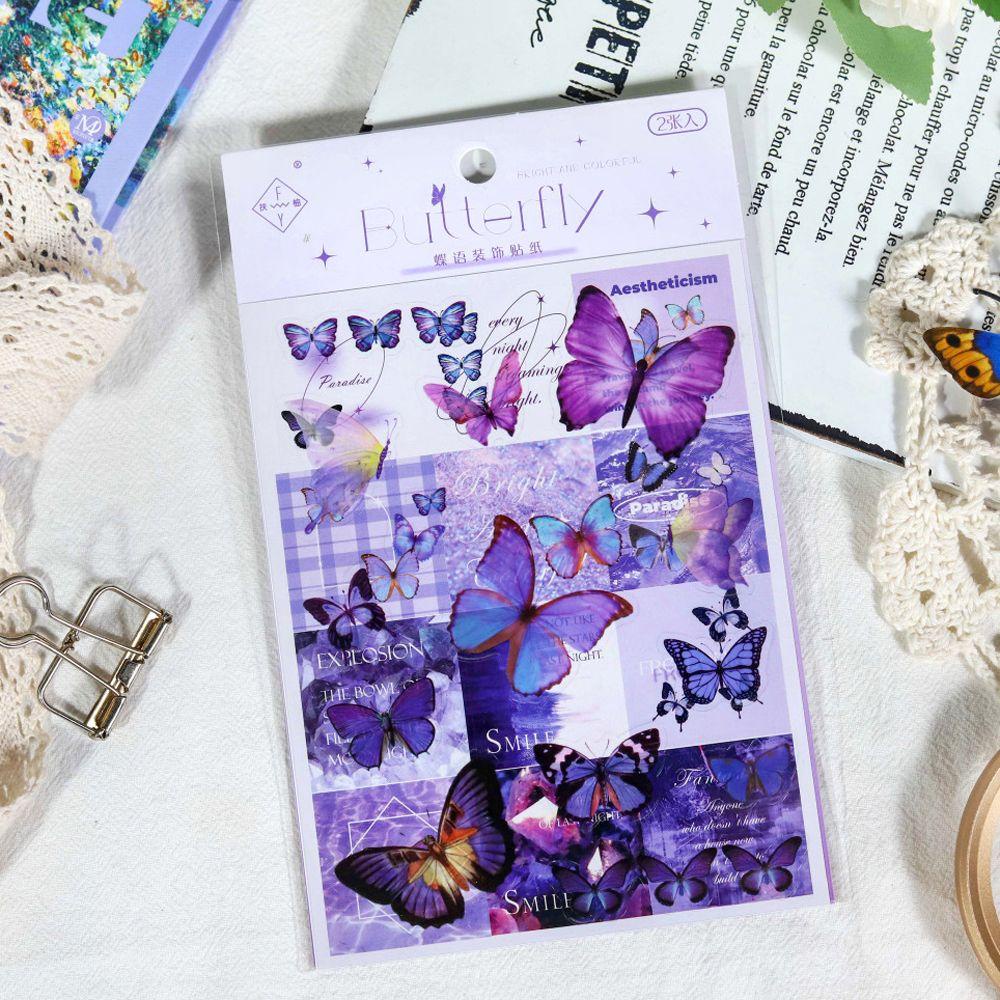 Miếng Dán Hình Bướm Trang Trí Điện Thoại / Nhật Ký / Sổ Tay Kiểu Hàn Quốc Xinh Xắn