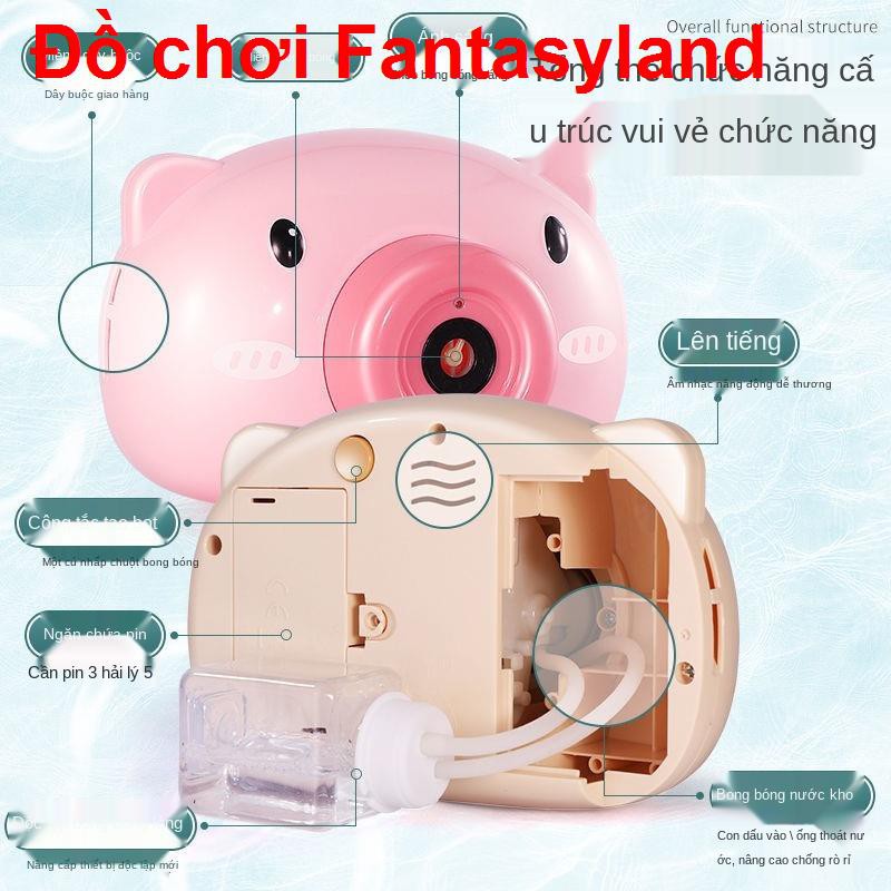 Máy ảnh bong bóng điện heo con đồ chơi trẻ em tự động thổi trái tim cô gái