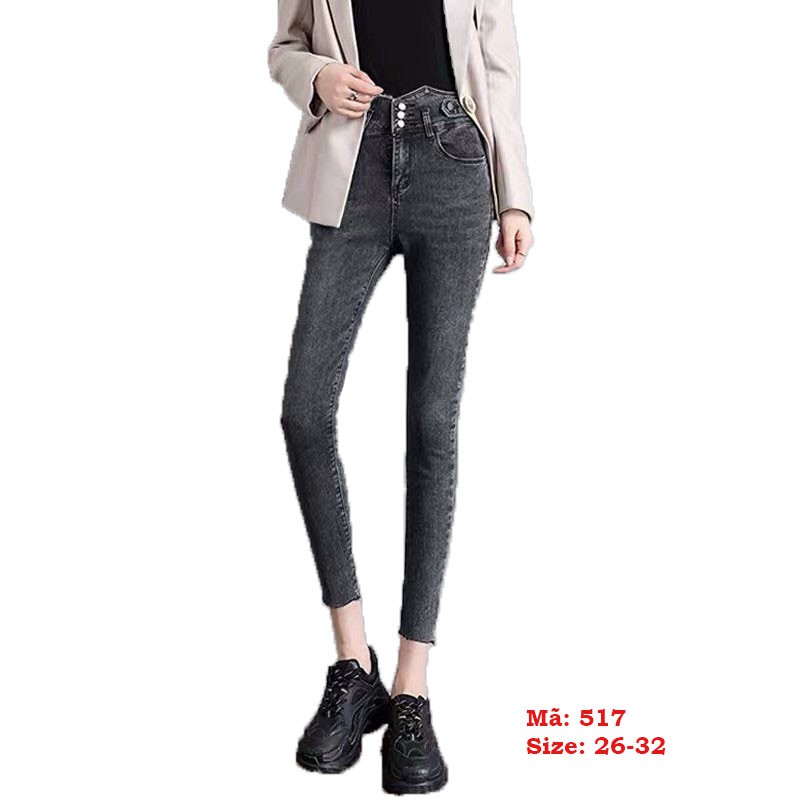 Quần Jean Nữ Lưng Cao 💖FREESHIP💖 Quần Bò Nữ Co Giãn mẫu mới thời trang Hàn Quốc Lady Fashion - QJNUM517