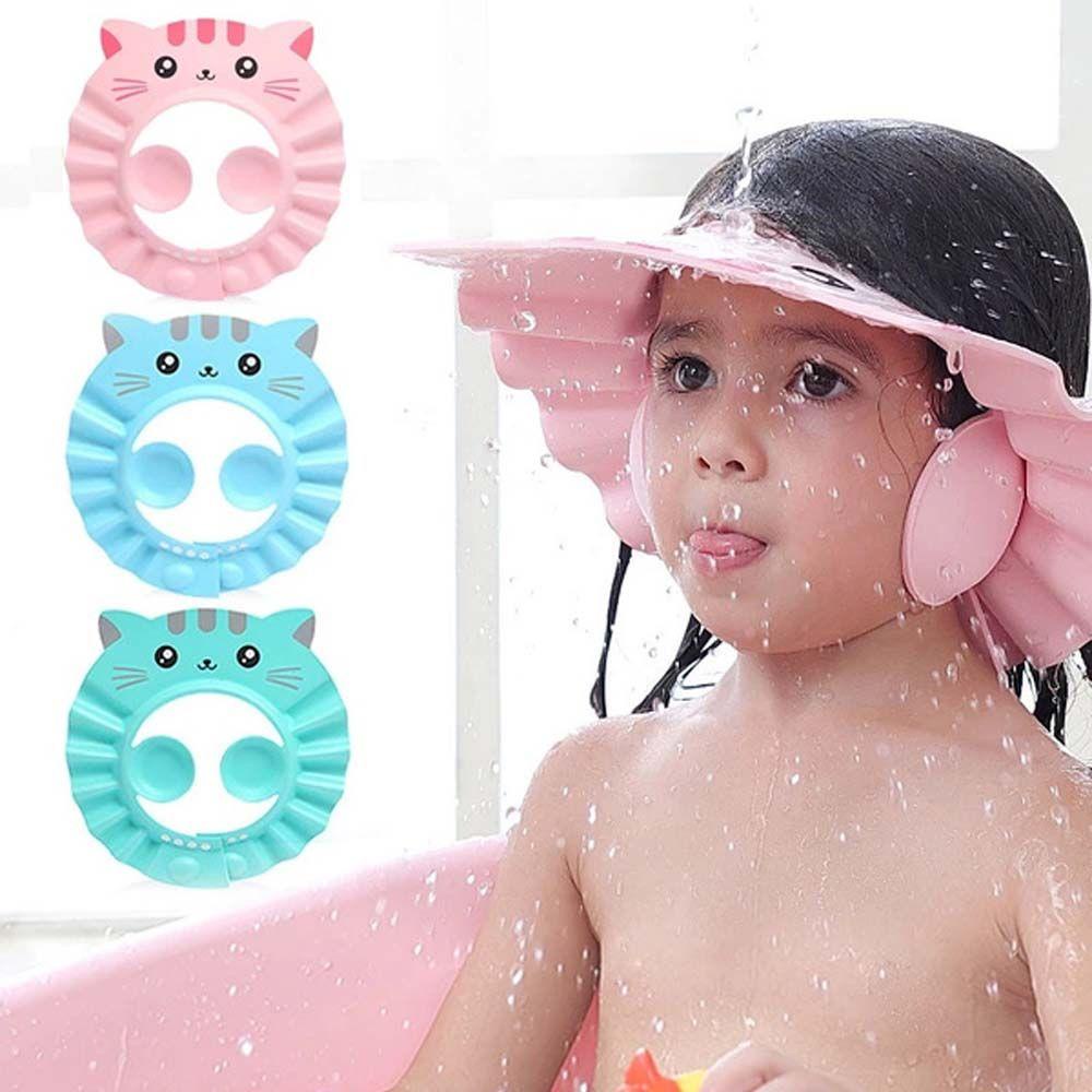 Mũ Tắm Bảo Vệ Tai Chống Thấm Nước Họa Tiết Hoạt Hình Cho Bé