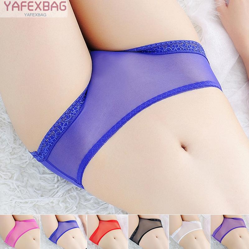 Panties 6 colors Lace+Mesh Screen Sexy Sheer Transparent Ultra thin Womens