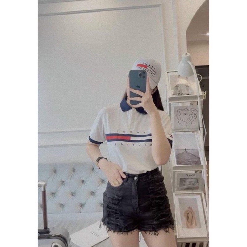 Áo polo tom.my nữ cổ bẻ