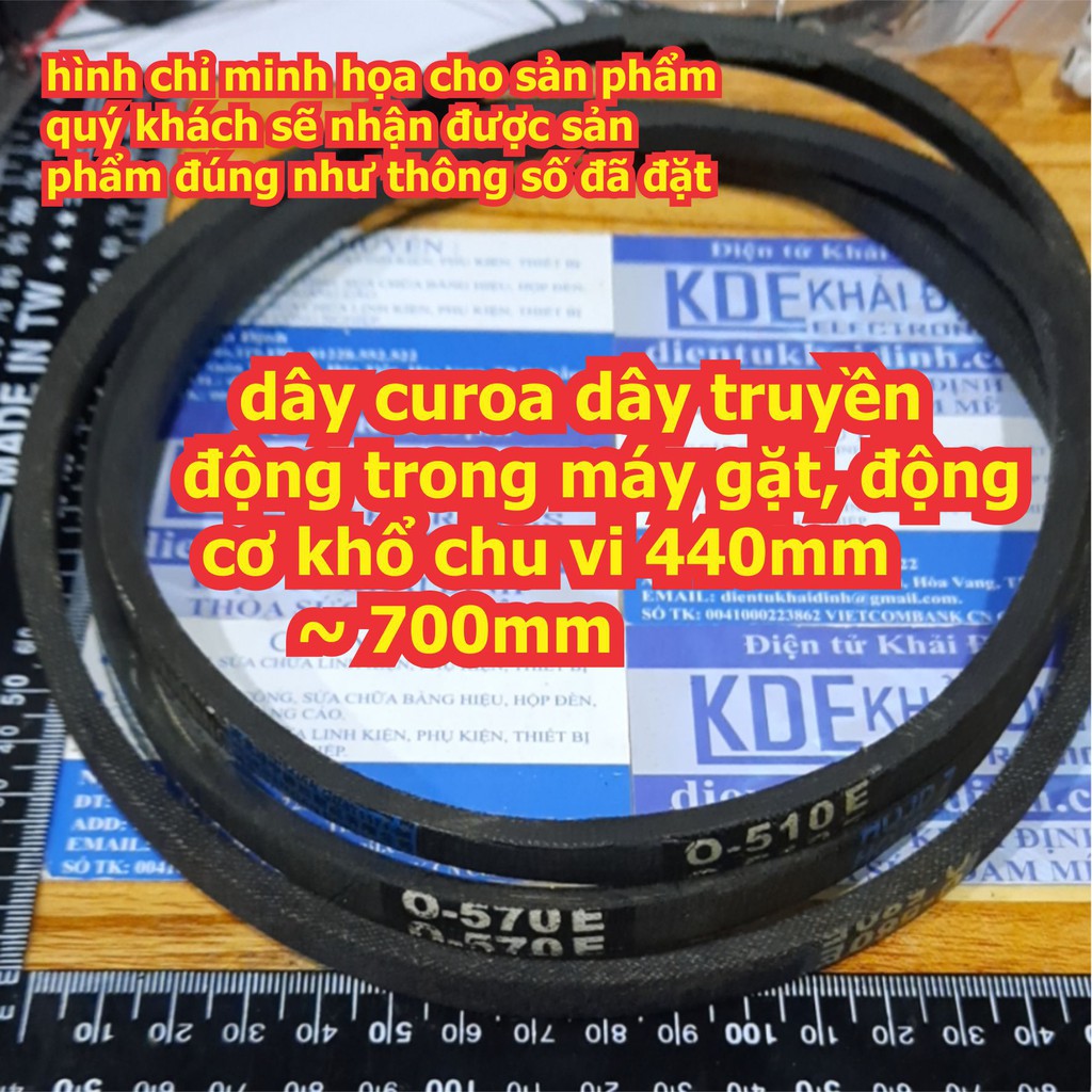 dây curoa cu roa dây truyền động trong máy gặt, động cơ khổ chu vi 630mm ~ 700mm kde6820