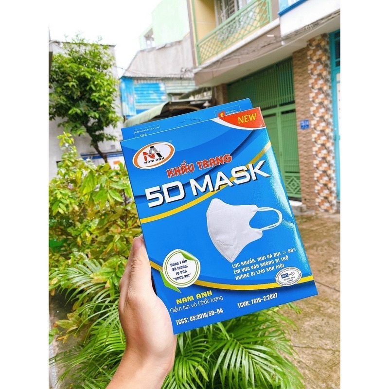 Khẩu Trang 5D Màu Trắng(hộp 10 cái)