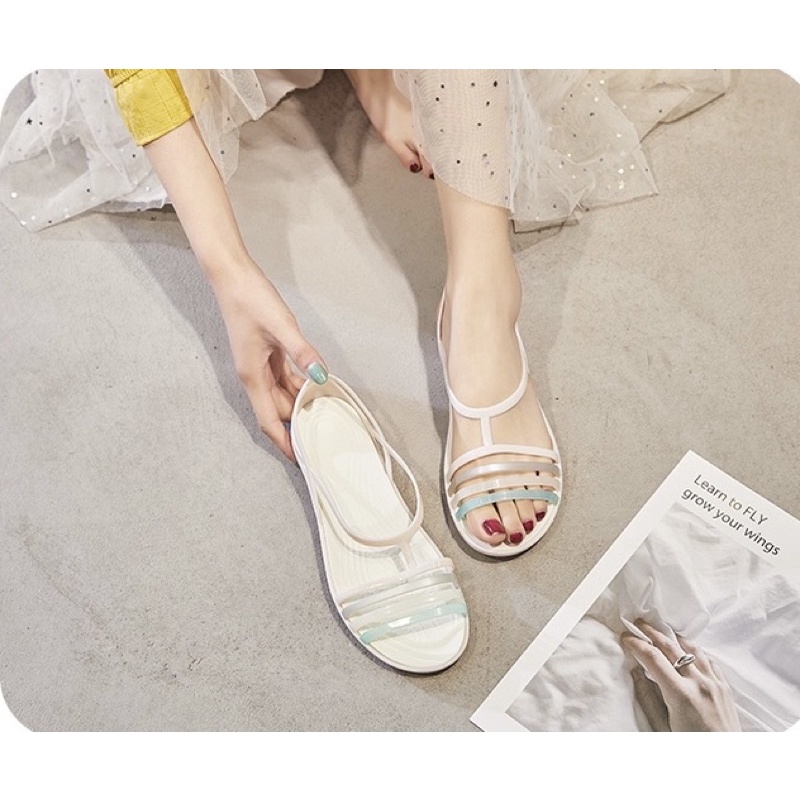 Giày Sandal nhựa chống trơn trượt đan dây nhiều màu