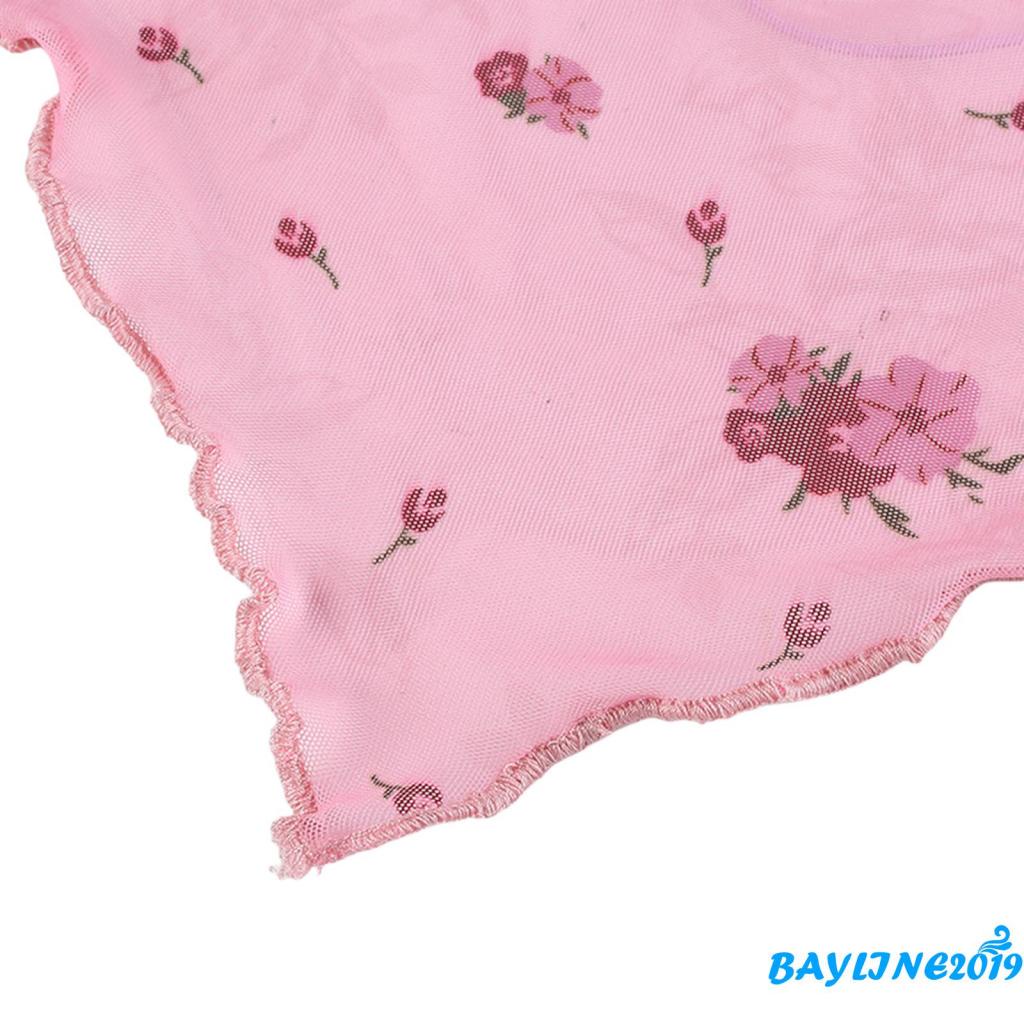 Áo croptop kiểu yếm hai dây phối lưới in hoa thiết kế dây đan chéo sau lưng quyến rũ cho nữ