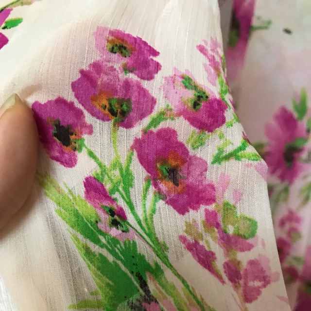 Vải voan hoa