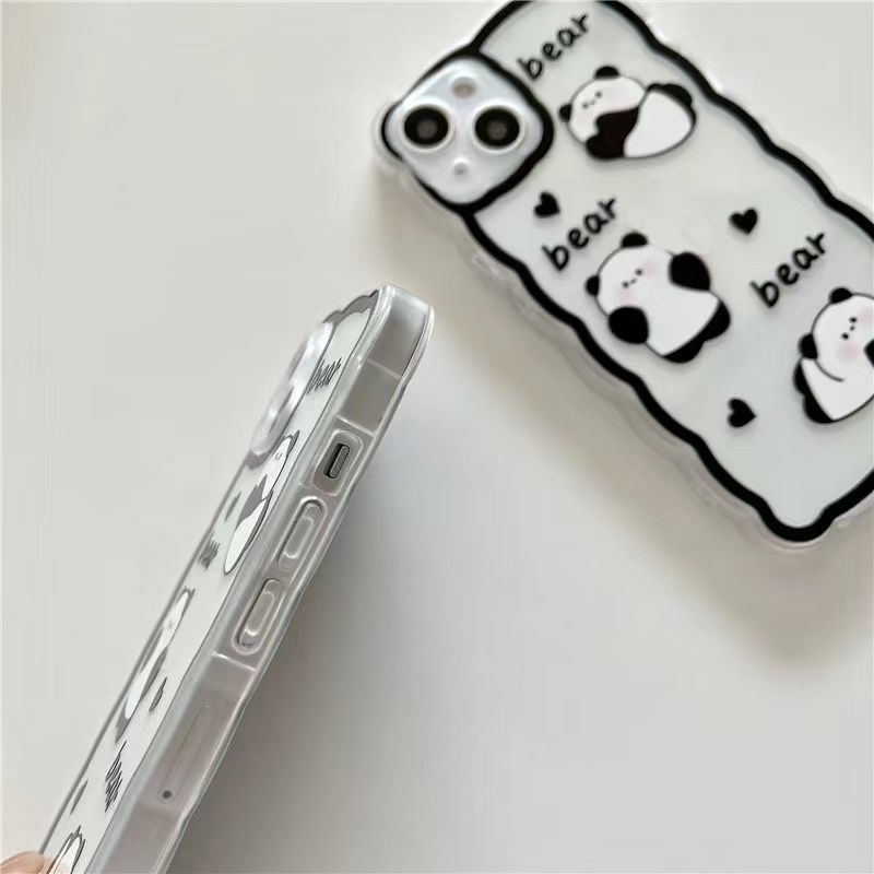 Ốp Điện Thoại TPU Silicon Mềm Trong Suốt Hình Gấu Dễ Thương Cho Iphone 12 13 SE 6 6S 7 8 Plus X XS XR 11 Pro Max