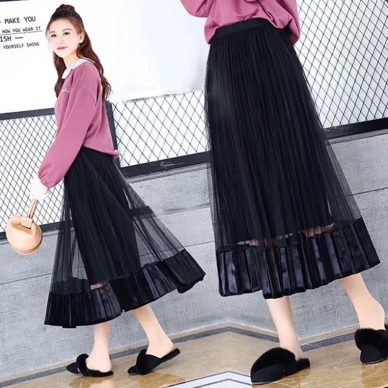 Chân Váy Xếp Ly Dáng Dài 2 Lớp Cực Điệu Cực Xinh | BigBuy360 - bigbuy360.vn