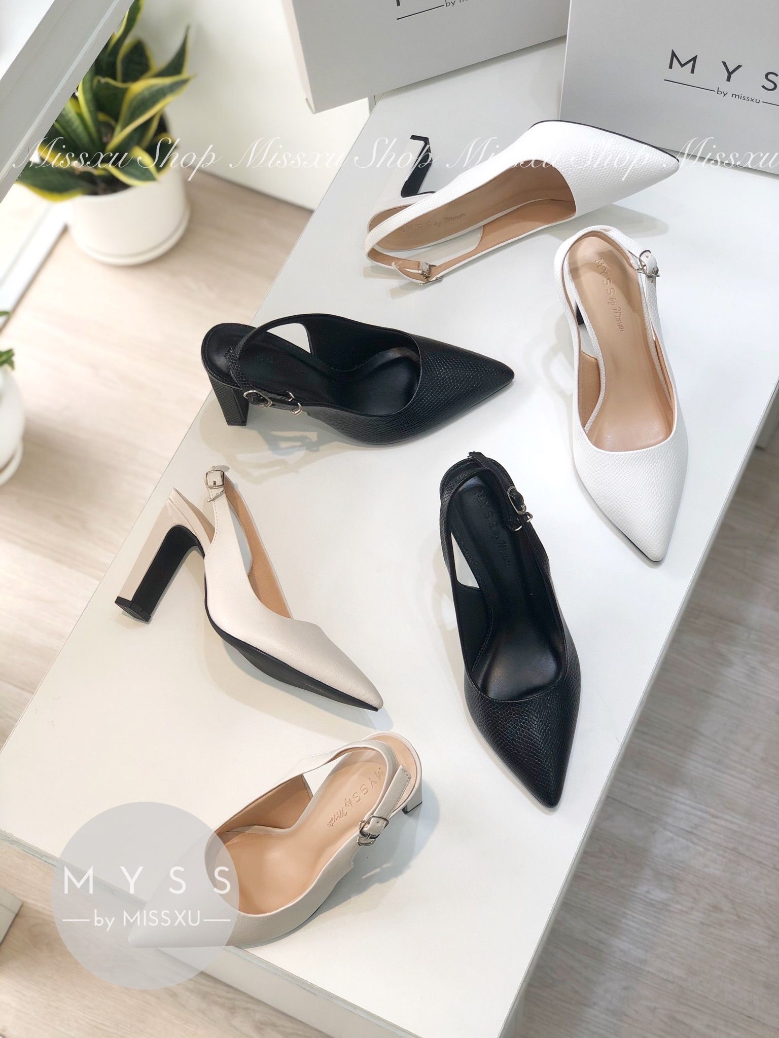 Giày nữ mũi nhọn quai sau 7 cm thời trang  MYSS - CG171