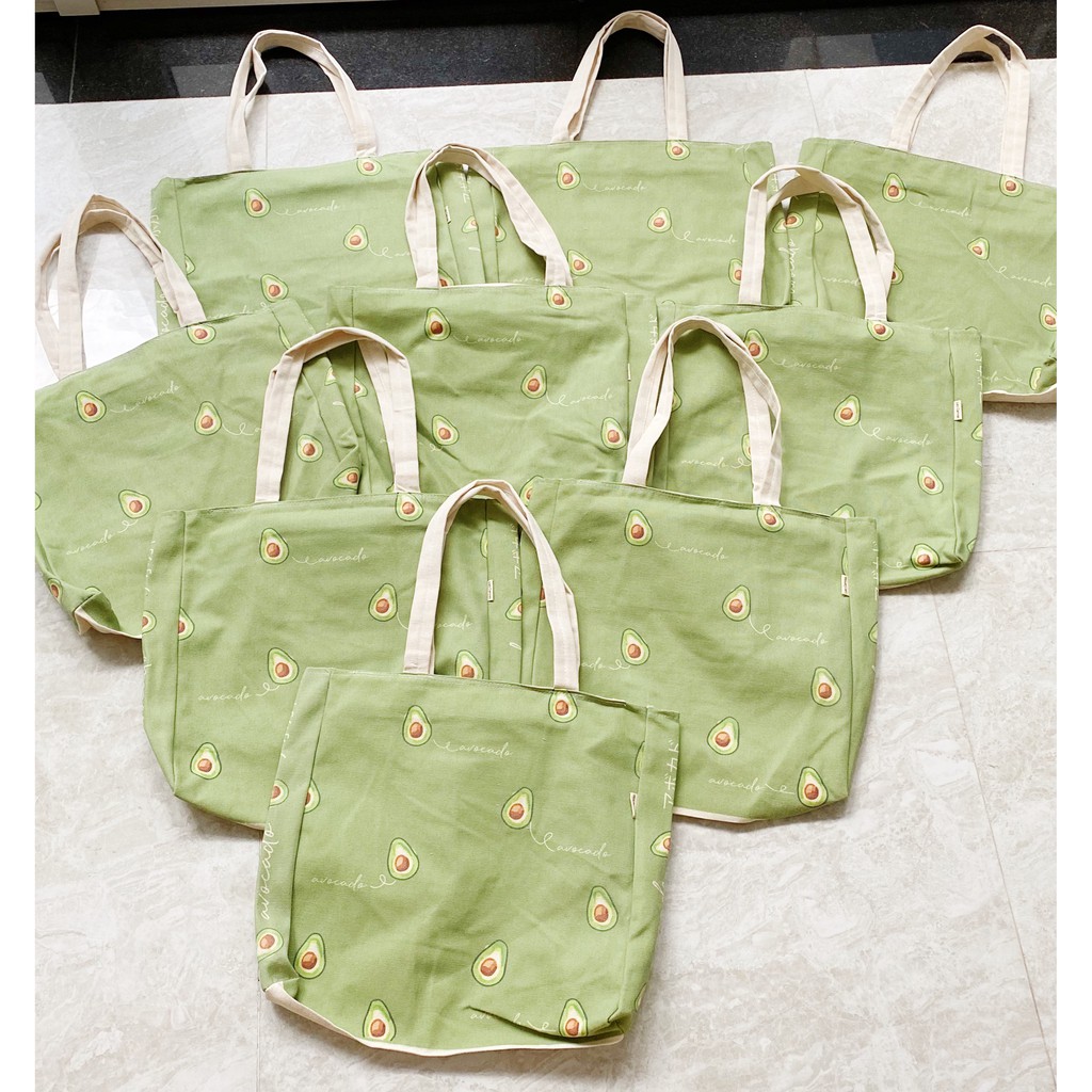 Túi Tote Túi Vải Leo Canvas Bơ Mini