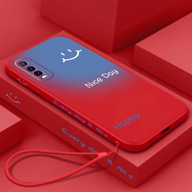 Ốp Điện Thoại silicone Mềm Siêu Mỏng Màu Tương Phản In Hình Mặt Cười Cho Vivo y20 y20s y20i y12s y12a y30 y31