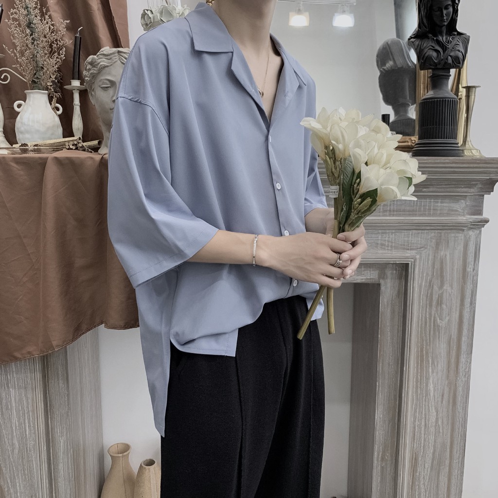 [HÀNG QUẢNG CHÂU] ÁO SƠ MI TAY NGẮN CỔ VEST nhiều màu Nam Nữ Unisex hot 2021 AS01 | BigBuy360 - bigbuy360.vn