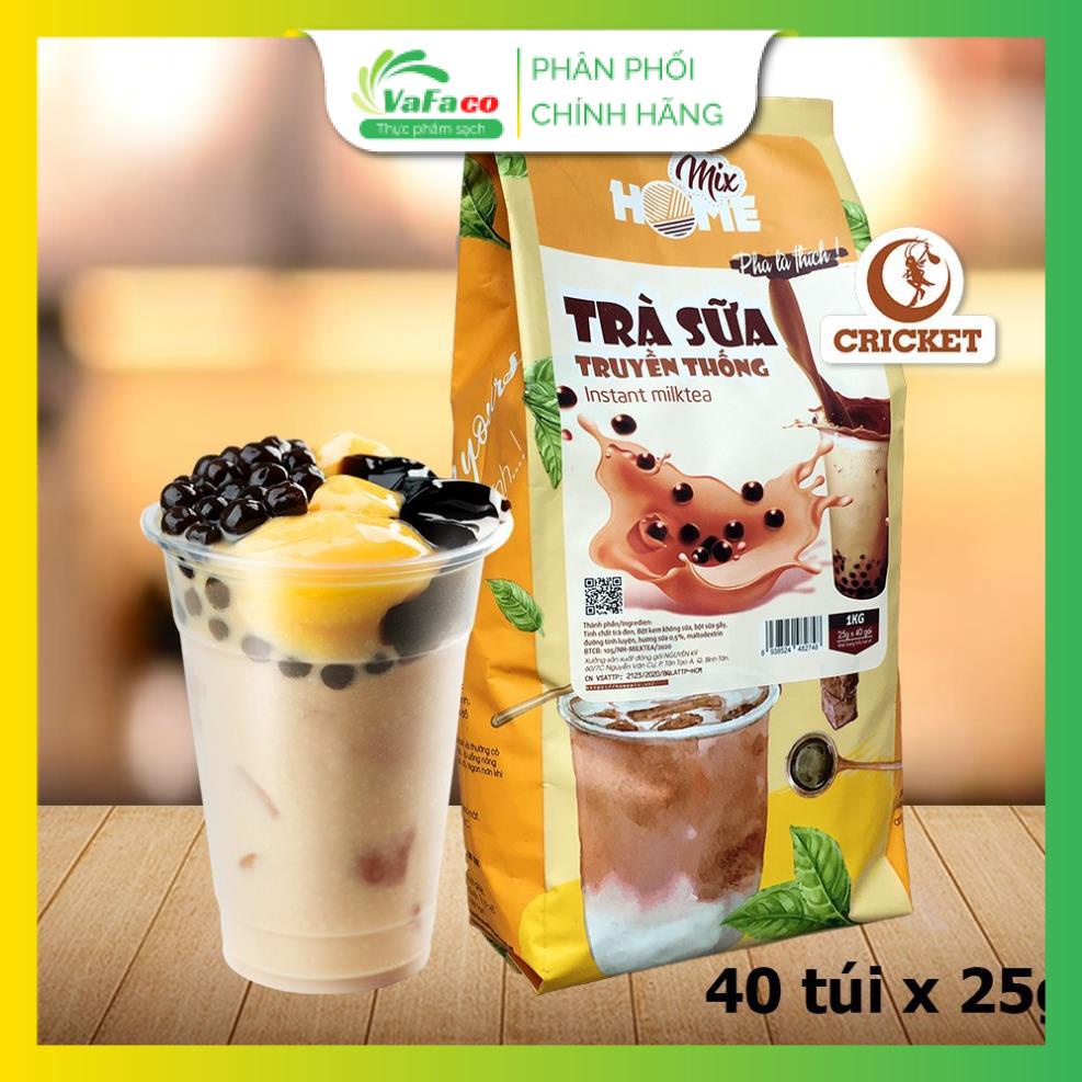 Trà Sữa Truyền Thống Home Mix - Bột Trà Sữa Hòa Tan 1kg (40 gói x 25g) - Thơm Ngon Hảo Hạng Vô Cùng Tiện Lợi
