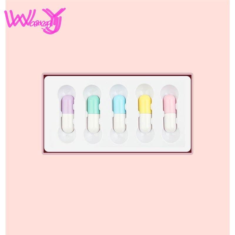 [Hàng mới về] Bộ 5 son môi dạng thạch lâu trôi thiết kế viên nang dễ thương | BigBuy360 - bigbuy360.vn