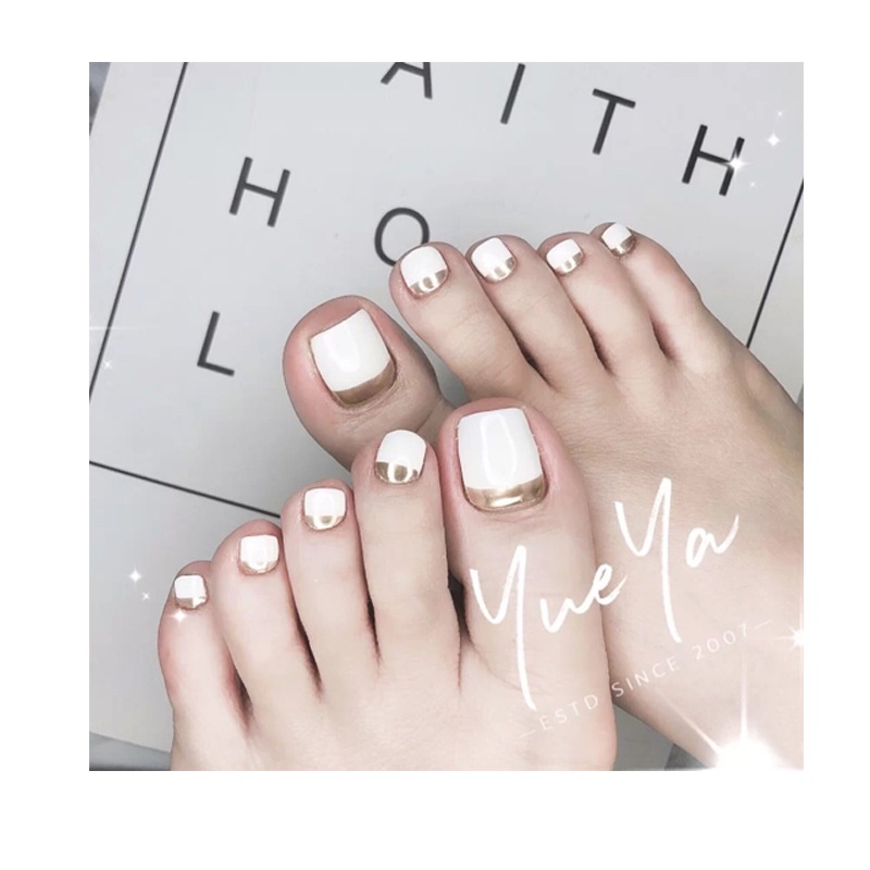 Móng úp chân hsm Yapas nail 500 cái 2 màu đục trong đủ 10 size, túi móng giả chân gắn dán chuẩn phom hàn nhựa abs