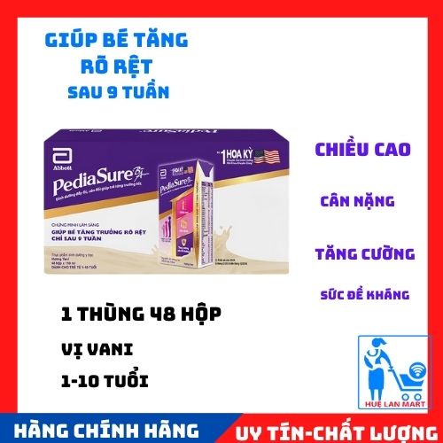 Sữa bột pha sẵn abbott pediasure tăng cân, chiều cao, sức đề kháng 110ml thùng 48 hộp