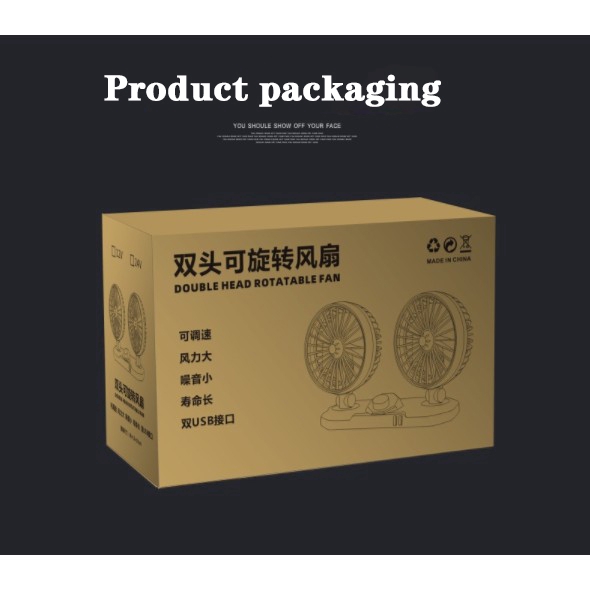Quạt Mini Gắn Xe Hơi / Tải 12v24v Xoay 360 Độ