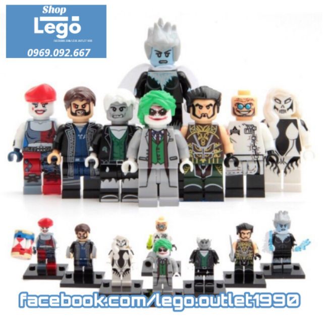 Xếp hình Joker Captain Boomerang Silver Banshee Ra's Al Ghul Killer Frost Harley Quinn Solomon Dr Hugo Lego Xinh X0171