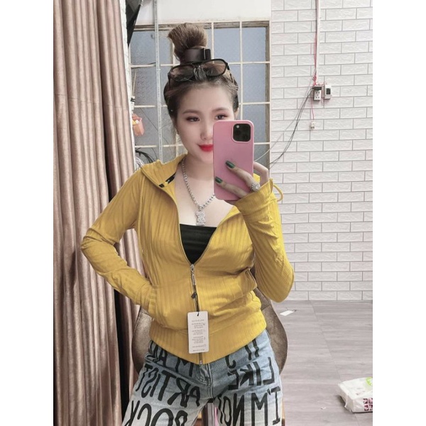 [43-53kg] Áo Khoác Thun Gân Trơn Vải Mềm Mại, Rất Mát. Áo Khoác Nữ 6 Túi Vải Đẹp [TGT]