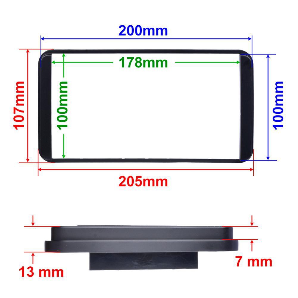 Mặt dưỡng lắp màn hình 7 Inch xe Toyota kích thước ngoài 200 x 100mm - Nẹp viền màn hình android 7 inch,