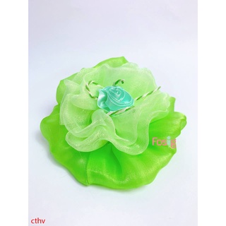 Cột tóc hoa voan cho bé - xanh